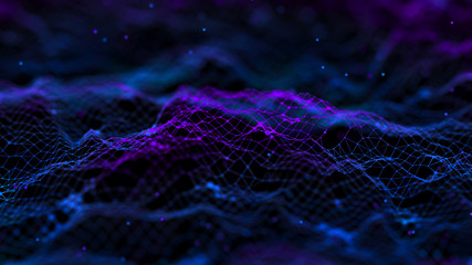 Network connection dots and lines. Technology background. Plexus. Big data background. 3d rendering.