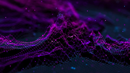Network connection dots and lines. Technology background. Plexus. Big data background. 3d rendering. - obrazy, fototapety, plakaty
