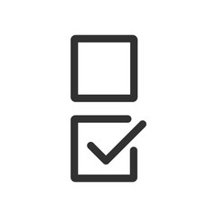 Checkbox set with blank and checked checkbox line art vector icon for apps and websites. editable stroke. - obrazy, fototapety, plakaty