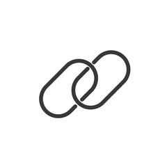 Link linear outline icon. Editable stroke. Hyperlink chain symbol. Vector illustration on white background.