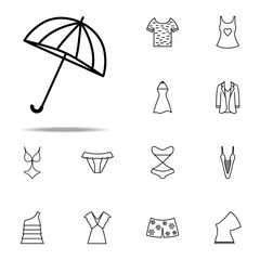 summer umbrella icon. Summer Clothes icons universal set for web and mobile