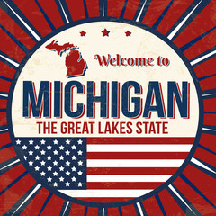 Welcome to Michigan vintage grunge poster