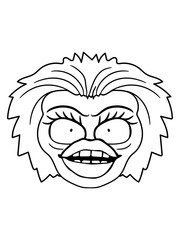 gesicht hässlich kopf mund weiblich gesicht lippen hübsch verrückt monster frau große augen angst erstaunt comic cartoon lustig anime clipart