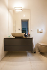 bathroom executed with continuous cement eco
