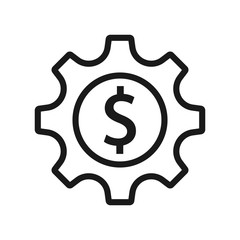 Money. Line Icon Vector. Payment system. Coins and Dollar cent Sign isolated on white background. Flat design style. Business concept.