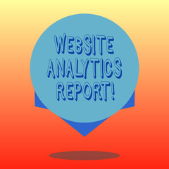 Handwriting text Website Analytics Report. Concept meaning procedures used to optimize the rank of the website Blank Color Circle Floating photo with Shadow and Design at the Edge