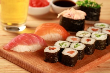 Nigiri And Maki Sushi Serving
