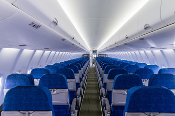Interior virw of the passenger airplane
