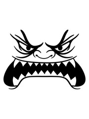 fressen großer mund gefährlich böse monster augen horror hunger gesich lustig comic cartoon clipart design