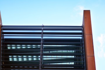 Modern building with rusty facade exteriors 