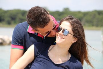 young couple on the beach