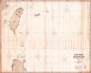1876, Imray Blue-back Nautical Chart or Map of Taiwan, Formosa, China