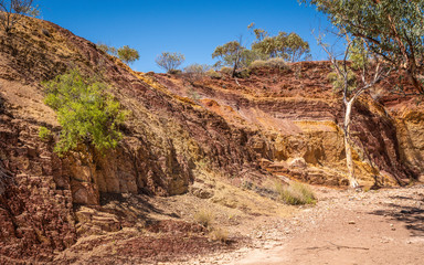 Ochre Pits colorful view in West MacDonnell National Park in central outback Australia