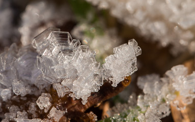 Ice crystals winter frozen