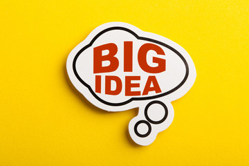 Big Idea Speech Bubble Isolated On Yellow