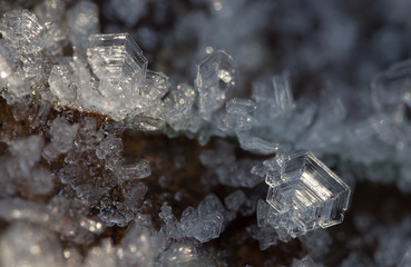 Ice crystals winter frozen