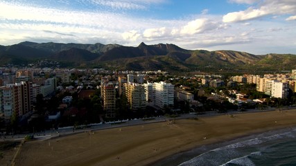Benicassim, village of Castellon.Spain. Aerial photo by Drone