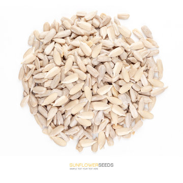 Circle of raw natural sunflower seeds. Clean eating