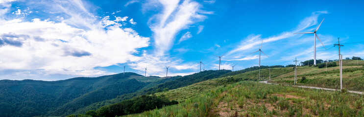 Wind generator in Pyeongchang Yugbaegmajigi, South Korea, Gangwondo