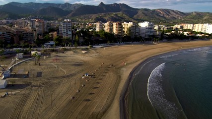 Beach of Benicassim. Castellon. Spain. Drone Photo