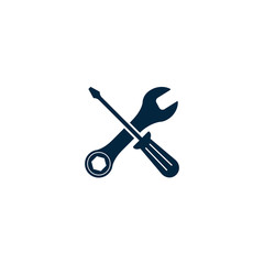 Tools Icon, crossed tools in trendy flat style isolated on white background. Repair, Service symbol. Vector illustration