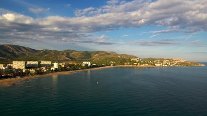 Beach of Benicassim. Castellon. Spain. Drone Photo