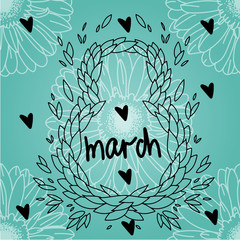 Postcard to March 8, with flowers. - 244633582