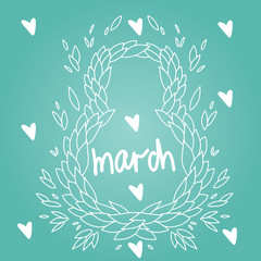 Postcard to March 8, with flowers. - 244633586