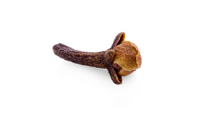 dry cloves on white background