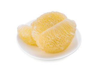 Pomelo fruit isolated on white background.