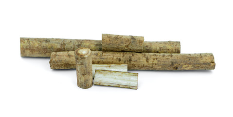 Burdock roots isolated white background