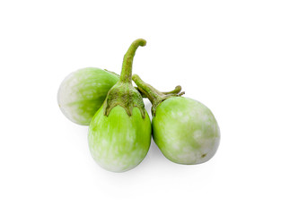 green eggplant on white background