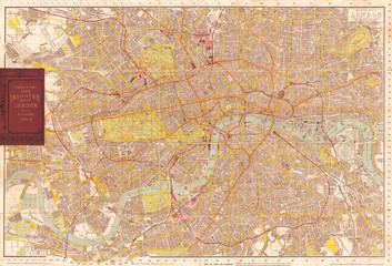 1910, Smith's Tape Indicator, Map of London, Pocket Map