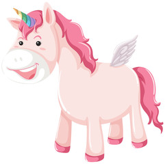 Fototapeta na wymiar A pink unicorn character