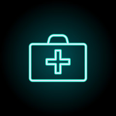 first-aid kit icon. Elements of Navigation in neon style icons. Simple icon for websites, web design, mobile app, info graphics