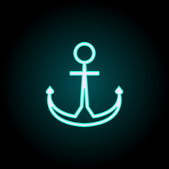 anchor icon. Elements of Navigation in neon style icons. Simple icon for websites, web design, mobile app, info graphics