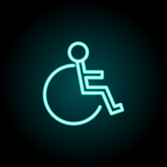 badge of a disabled person icon. Elements of Navigation in neon style icons. Simple icon for websites, web design, mobile app, info graphics