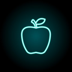 an Apple icon. Elements of Science in neon style icons. Simple icon for websites, web design, mobile app, info graphics