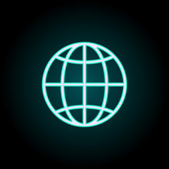 globe icon. Elements of Science in neon style icons. Simple icon for websites, web design, mobile app, info graphics
