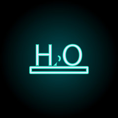 water formula icon. Elements of Science in neon style icons. Simple icon for websites, web design, mobile app, info graphics