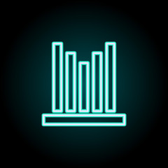 chart columns icon. Elements of Science in neon style icons. Simple icon for websites, web design, mobile app, info graphics