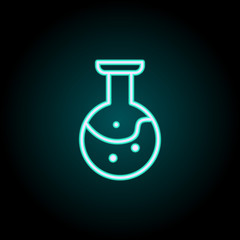 Obraz premium flask with chemical fluid icon. Elements of Science in neon style icons. Simple icon for websites, web design, mobile app, info graphics