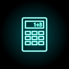 calculator icon. Elements of Science in neon style icons. Simple icon for websites, web design, mobile app, info graphics