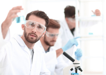 closeup.scientists in the laboratory