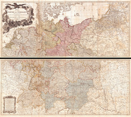 1794, Delarochette Wall Map of the Empire of Germany