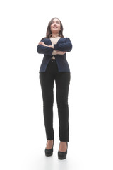 Portrait of an attractive young businesswoman isolated on white 