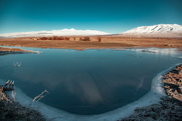 lake with mountain