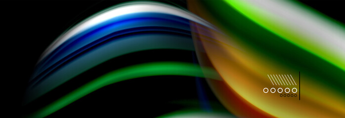 Rainbow color fluid wave lines flow poster. Wave Liquid shapes design