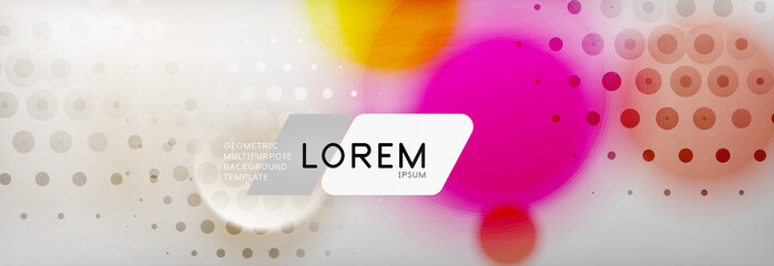 Background abstract - blurred dotted color circle shape, techno bubbles