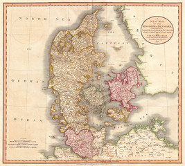 1801, Cary Map of Denmark, John Cary, 1754 – 1835, English cartographer